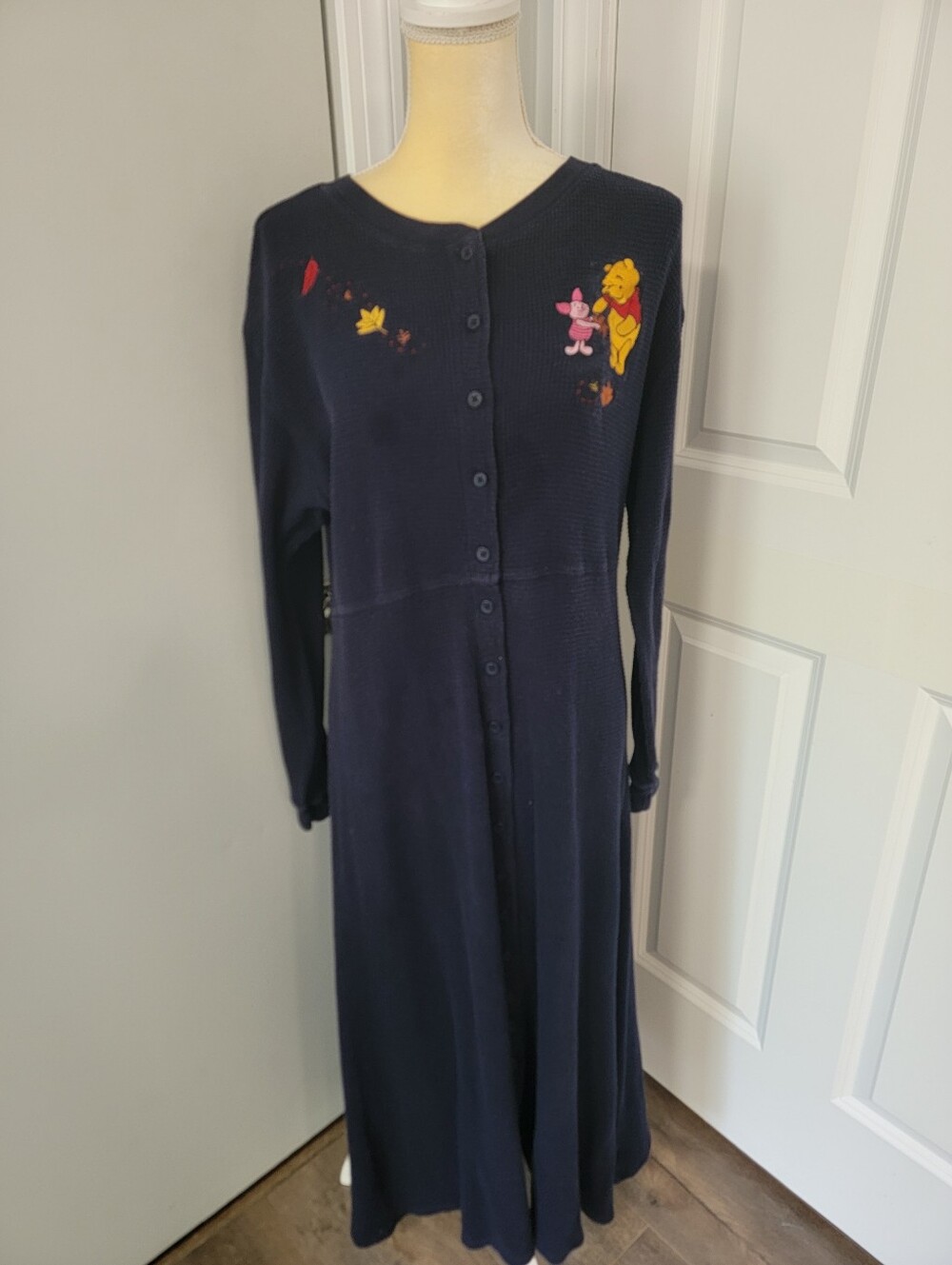 THE DISNEY STORE Vintage Waffle Knit Midi Winnie The Pooh Piglet Dress Approx M